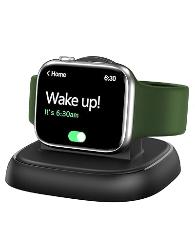 NEWDERY Soporte de cargador para Apple Watch, cargador de reloj portátil para iWatch con cable USB C, carga rápida, estación de carga inalámbrica
