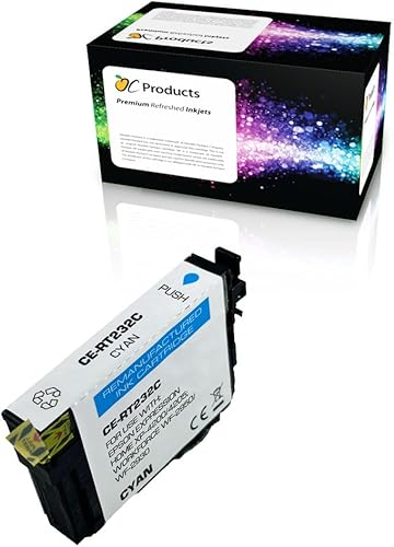 OCProducts - Cartucho de tinta remanufacturado para Epson 232 Cyan para Workforce WF-2930 WF-2950 Expression Home XP-4200 XP-4205