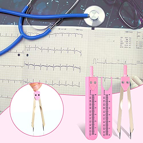 2 Pieces ECG EKG Calipers with Sleeves ECG Caliper Measuring Tools EKG