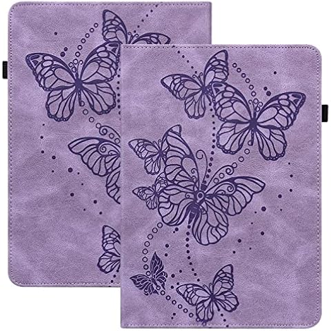GLANDOTU Lenovo Tab M10 (TB-X605F/TB-X605L) Case 10.1 inch, Fold Stand Function Cover, Butterfly Folio Flip PU Leather Tablet Case for Lenovo Tab P10 (TB-X505F/TB-X507F) {with Stylus pen}【Purple】 Cover