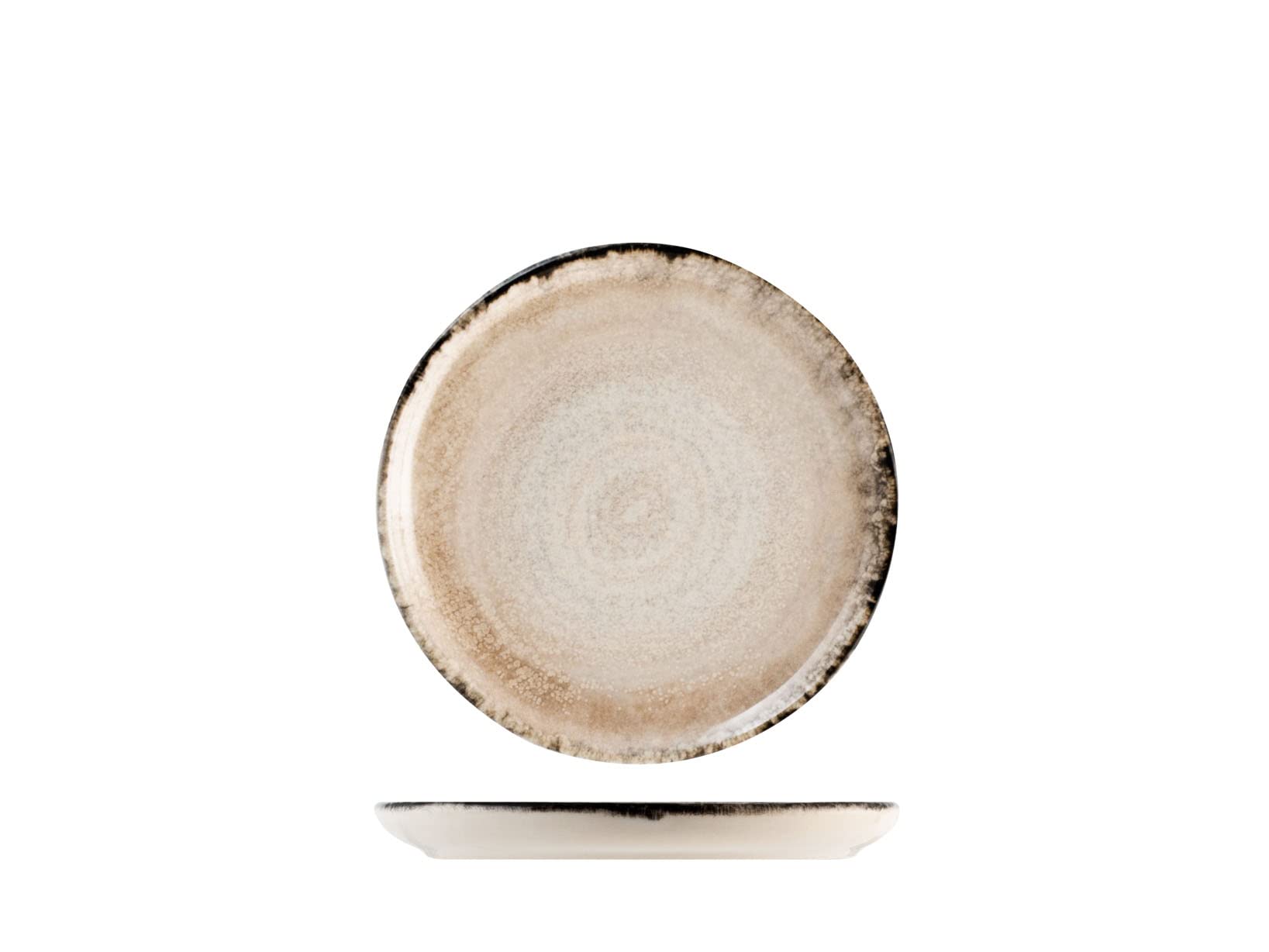 H&H, Artisanal, Set 24 piattini Pane, in Stoneware, Grigio, cm 14