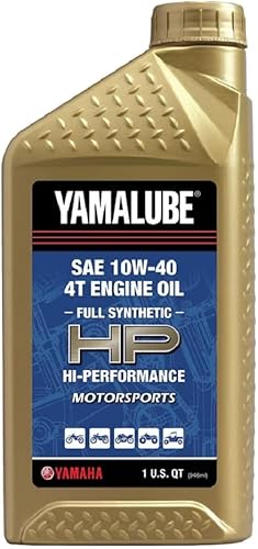 Yamaha Yamalube 10W-40 - Aceite de motor totalmente sintético HP - 1 cuarto de galón, #LUB-10W40-FS-12