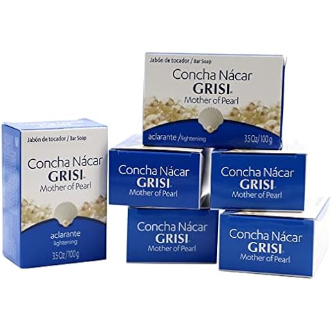 Grisi Concha Nacar Soap, Cleansing Bar Soap with Mother of Pearl, Assists you in Moisturizing, Exfoliating and Non-Comedogenic, 6 Pack of 3.5 Oz each, 6 Bar Soaps Cover