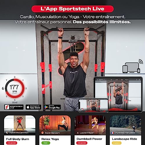Sportstech HGX100/HGX200/HGX300 - Appareil de Musculation Premium Complet, Station de Musculation avec Stepper ou Presse à Jambes, Banc de Musculation, Home Gym, Matériau EVA, Entraînements Variés