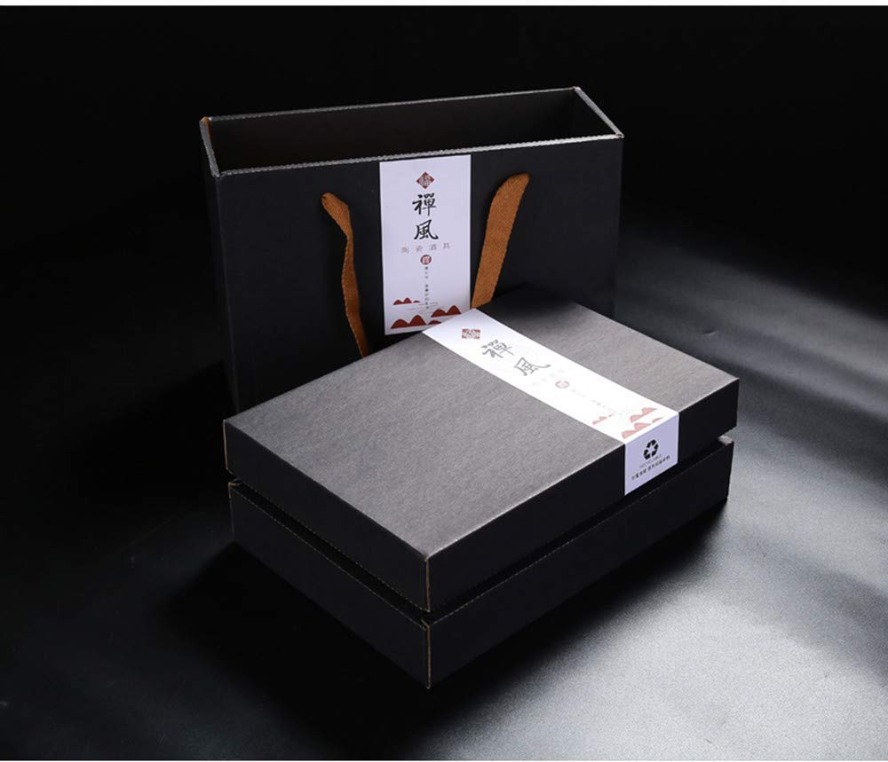 Ensemble de 9 Tasses à saké japonaises avec réchaud en céramique Noire pour Services à thé à Domicile (AA)