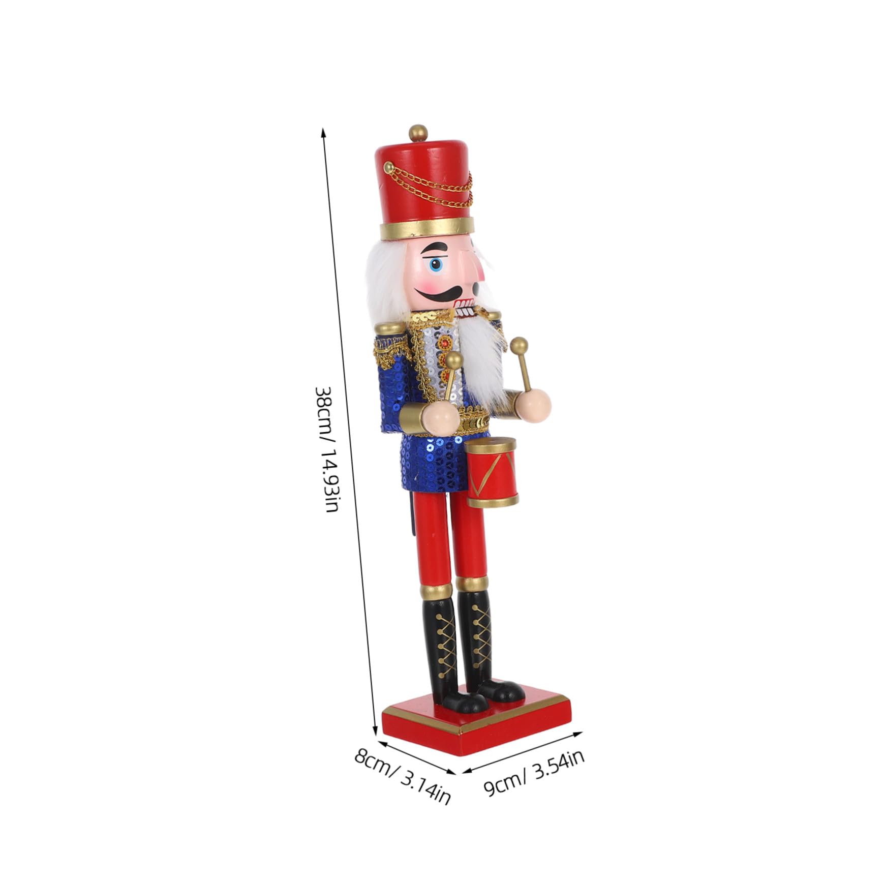 ULTECHNOVO Nussknacker Soldat Figur aus Holz Traditionelle Weihnachtsdeko Dekorative Statue für Schreibtisch und Regal