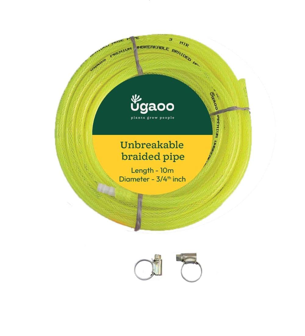 UGAOO Unbreakable Braided Green Water Hose PVC Pipe With 2 Clamps For Home Gardening,Cleaning, Outdoor-Indoor Use (Diameter: 0.75 Inch, Length: 10 Meters) (B0BSGWY1PK) Amazon Price History, Amazon Price Tracker