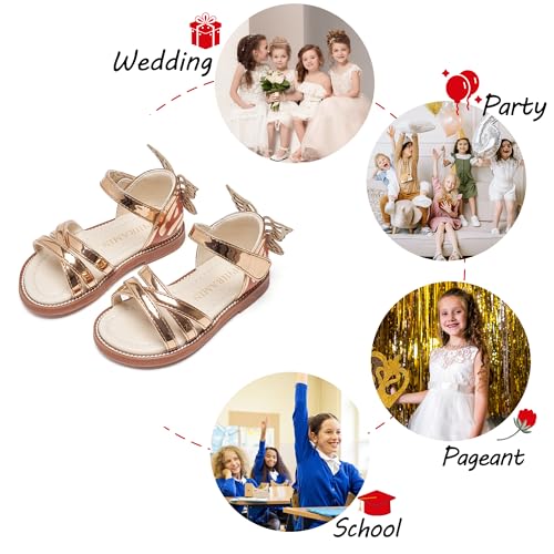 Image of PHIRAMIN Toddler Flower Girl Sandals - Girl Dress Shoes Toddler Little Kid Wedding Party