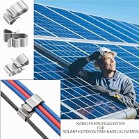 30 Stück Edelstahl Kabelklemmen, Solarkabel Kabelklammer, Federstahl, Silberton Metall Kabel Klemmen, Solarpanel Drahtklemme, Doppeldraht Anhänger Drahtklemmen – Ansicht 4