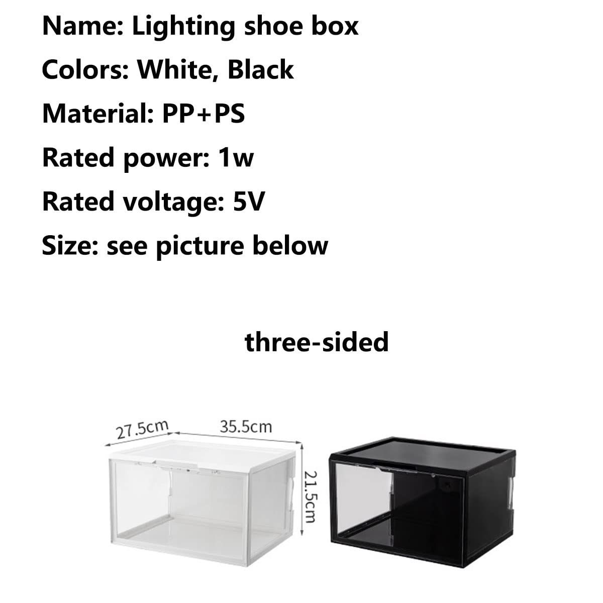 Con luces LED Cajas de Zapatos, de Almacenamiento de Zapatos Transparentes, Cajas para Zapatos de Plástico Plegable,27,5x21,5x12,6 cm por Casillero, para Zapatos, Tacones Altos ( Color : Bianco , Size