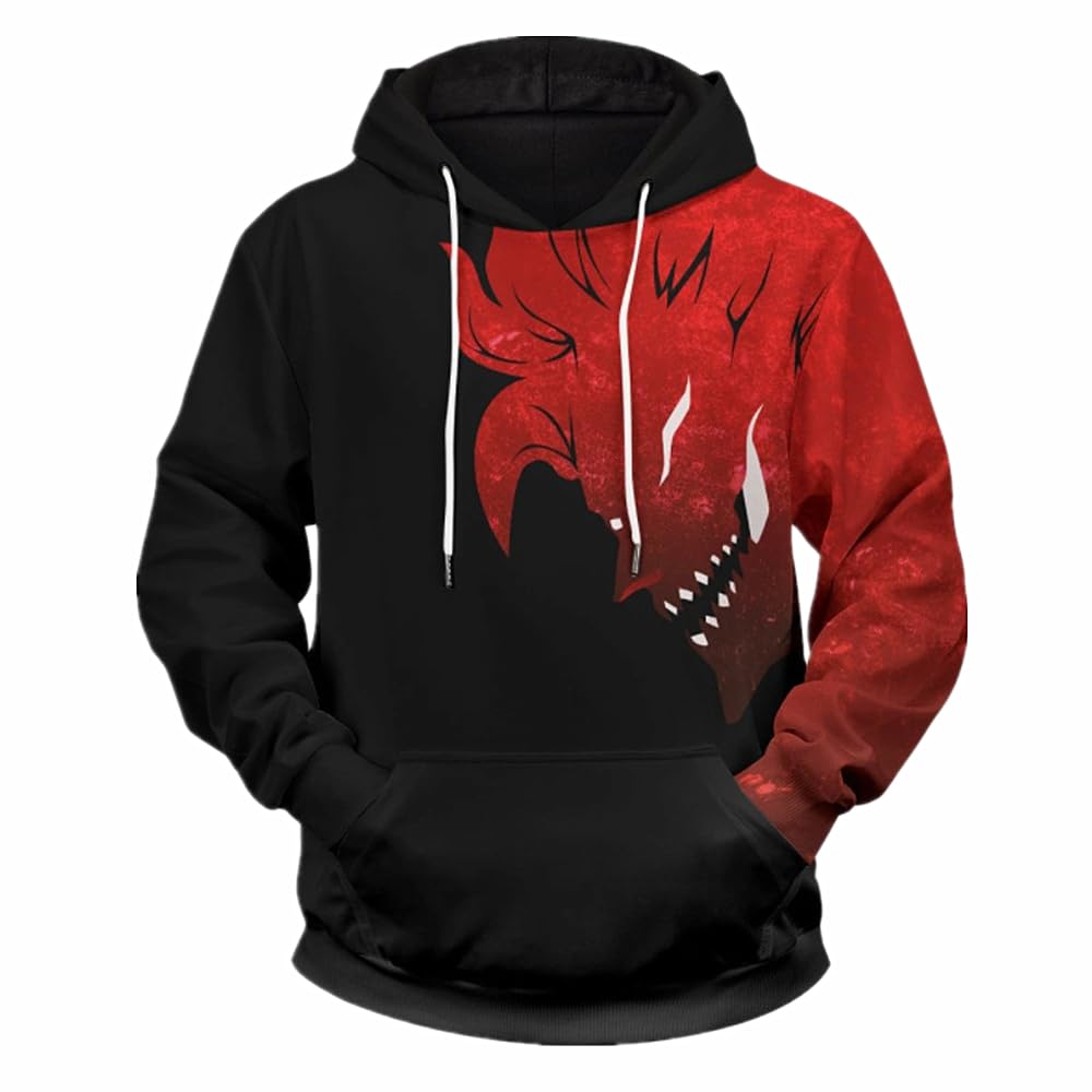 Charous Unisex Black Anime Clover Cosplay Cartoon Hoodie 3D Digital Printing Sweatshirts Used For Manga Asta Fan Festivals Gift
