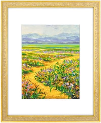 Golden State Art, 16x20 Ornate Vintage Distressed Gold Color Phot...