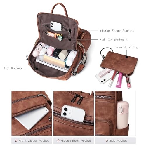 Image of Shrrie Vegan Leather Backpack Purse for Women with Adjustable Shoulder Bag