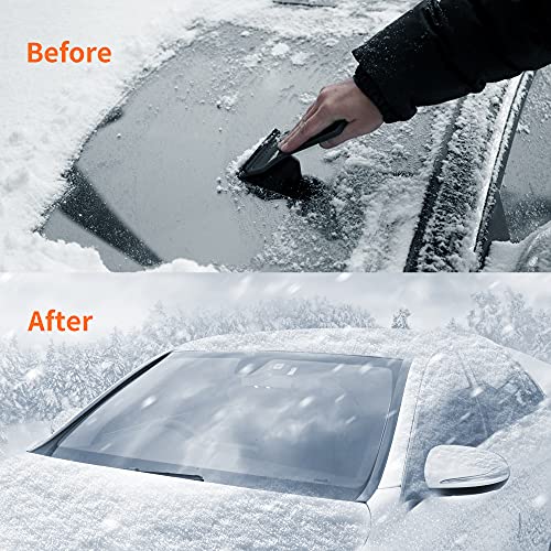 Tapha Extra Large Windshield Snow Cover For Ice & Sleet, Freeze Protector For Auto Coupe Sedan Truck Van Suv, 63" X 49.6" Inch (Silver) #TOP4