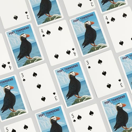 Baraja de cartas Póker Puffin on a Rock 52 cartas miniatura 4