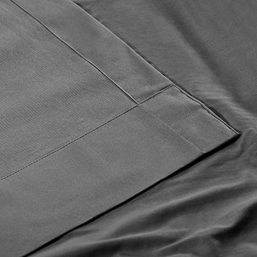 Image of HPD Half Price Drapes Solid Tie Top Cotton Curtains 108 Inches Long (1 Panel) Luxury Light Filtering Curtains for Living Room, Modern Semi Sheer Curtain for Bedroom, 50W X 108L, Millstone Gray
