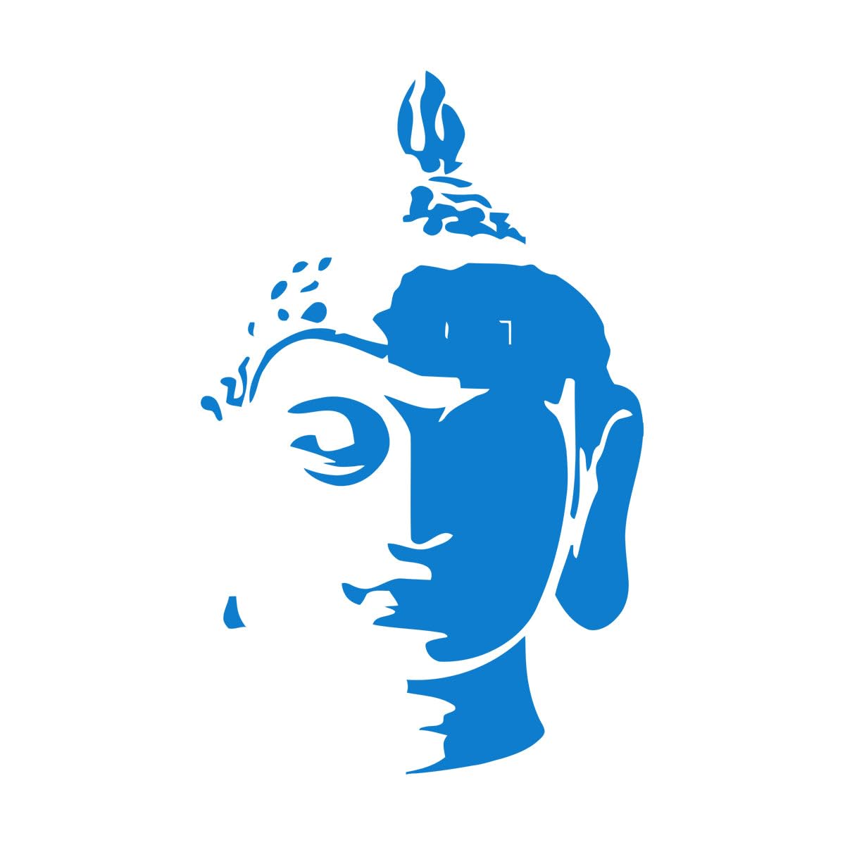 Lzhouting Wall Stickers 0665 Buddha Head Wall Art Decal Bedroom Buddhism Oriental Buddhist Relaxation Home Decor Wall Stickers Vinyl Removable Decals Large - 58X92cm