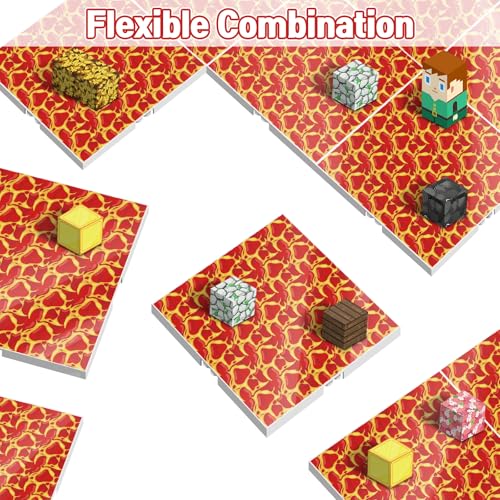 Image of Magnetic Blocks Baseplate for Minecraft Magnet Blocks, 4PCS, Lava