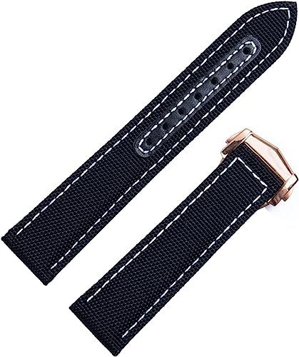 Bracelet montre 21mm en toile et cuir premium boucle acier 316L pour Aqua Terra