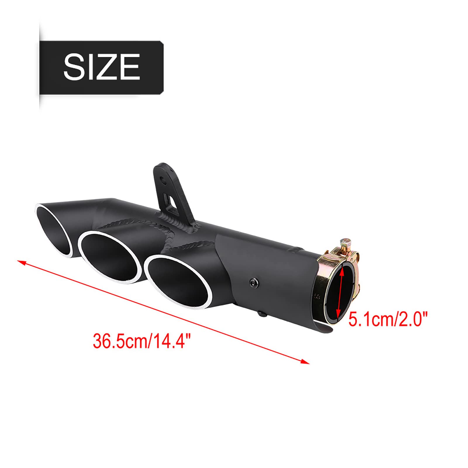 Tbest Końcówka Wydechu Motocykla, Trzy Wyloty, Stal Nierdzewna 51 Mm