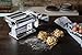 MARCATO Made in Italy Ampiamotor 110V Pasta Machine, Chrome Steel. Set includes Ampia 150, handcrank, clamp, Pastadrive motor, and instruction manual.