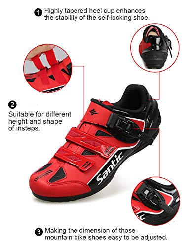 image for Santic Cycling Shoes Men Spin Unlocked Bike Bicycle Road Biking Lock S