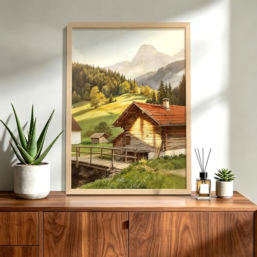 Image of upsimples 20x28 Picture Frame Solid Wooden, Nursery Decor, 1Pack Natural