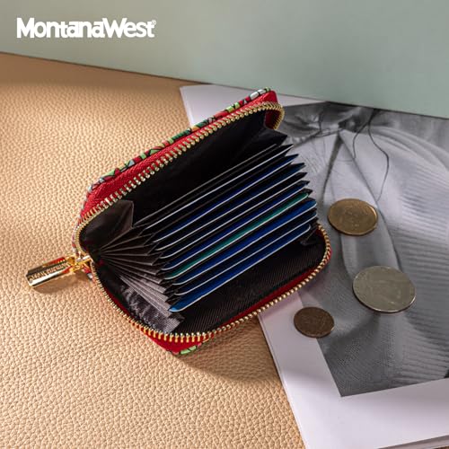 Image of Montana West Small Wallets Compact Women's Card Holder Zipper Around Soft Gift Card Holders for Women
