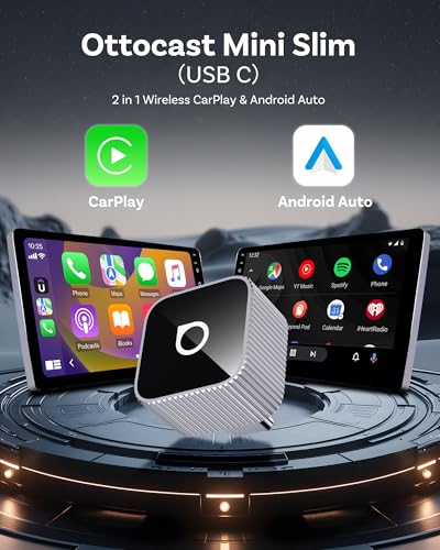 Image of OTTOCAST Mini Cube 3.0 USB C Wireless CarPlay & Android Auto Adapter 2026- Plug & Play, Fast Auto-Reconnect (Silver)