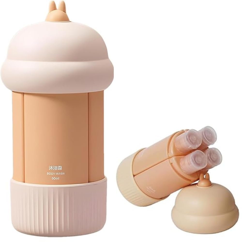 VOLCANO 4 in 1 Travel Bottle Dispenser Set for Shampoo, Conditioner, Lotion & Body Wash | Leak Proof Refillable Cosmetic Container | Portable Toiletry Organizer for Travel & Gym (Multicolor)-image-17