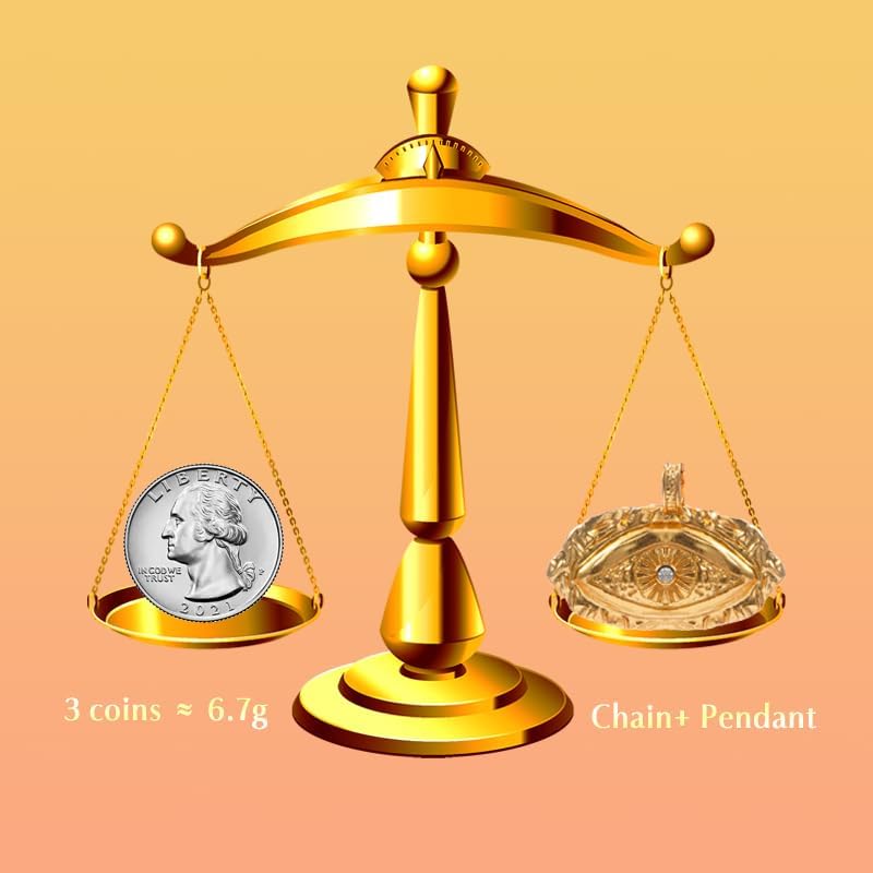 24k Gold-Plated Evil Eye Necklace Pendant Women's Evil Eye Pendant for Girlfriend Good Luck, Protection, Birthday Gift, Vintage, Jewelry, Eye of Ra (18.5 inches) - Image 3