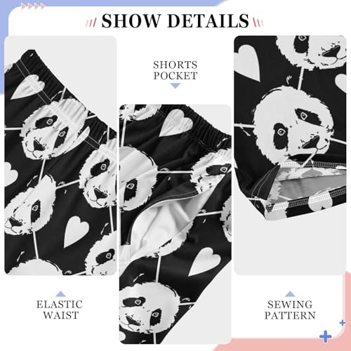 Panda Love Boys Long Pants Soft Trousers Elastic Waist Kids Lounge Bottoms with Pockets S-XL4