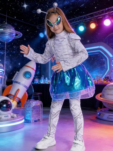 Disfraz infantil robot espacial para niñas miniatura 6
