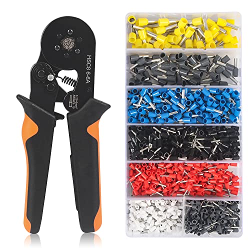 Alicate De Crimpar Kit Alicate De Crimpar 1200 Pcs Ferrules Terminais De Fio 0.25-6 mm²
