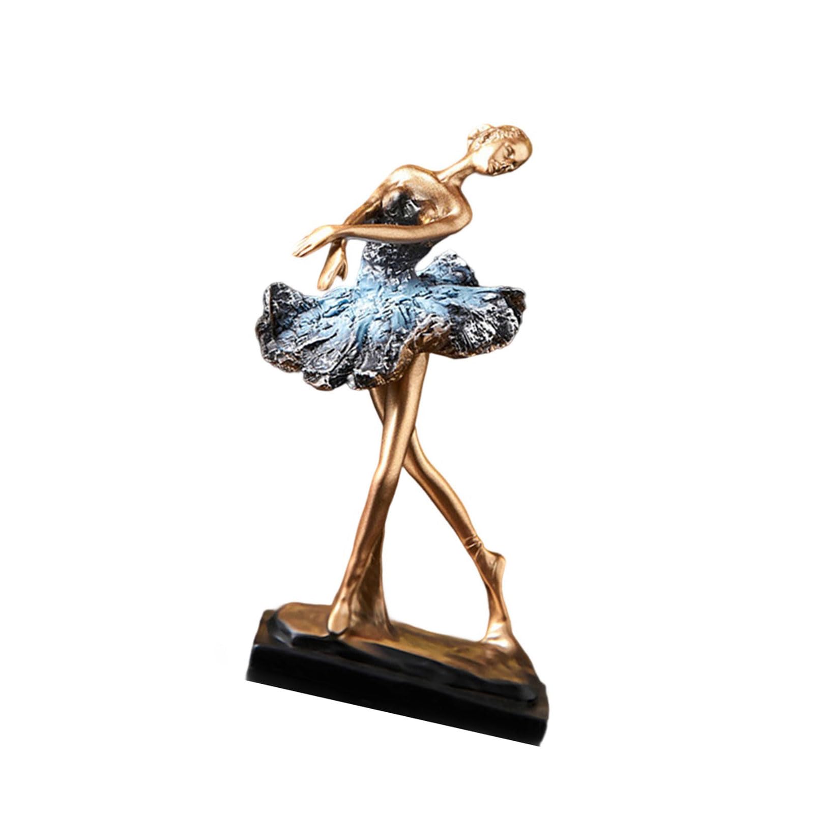 YUGSHNKFC 2 Artistic Ballet Dancer Figurine Resin Craft Statue for Entryway Bookcase Accent Display Handcrafted Ballet Statue