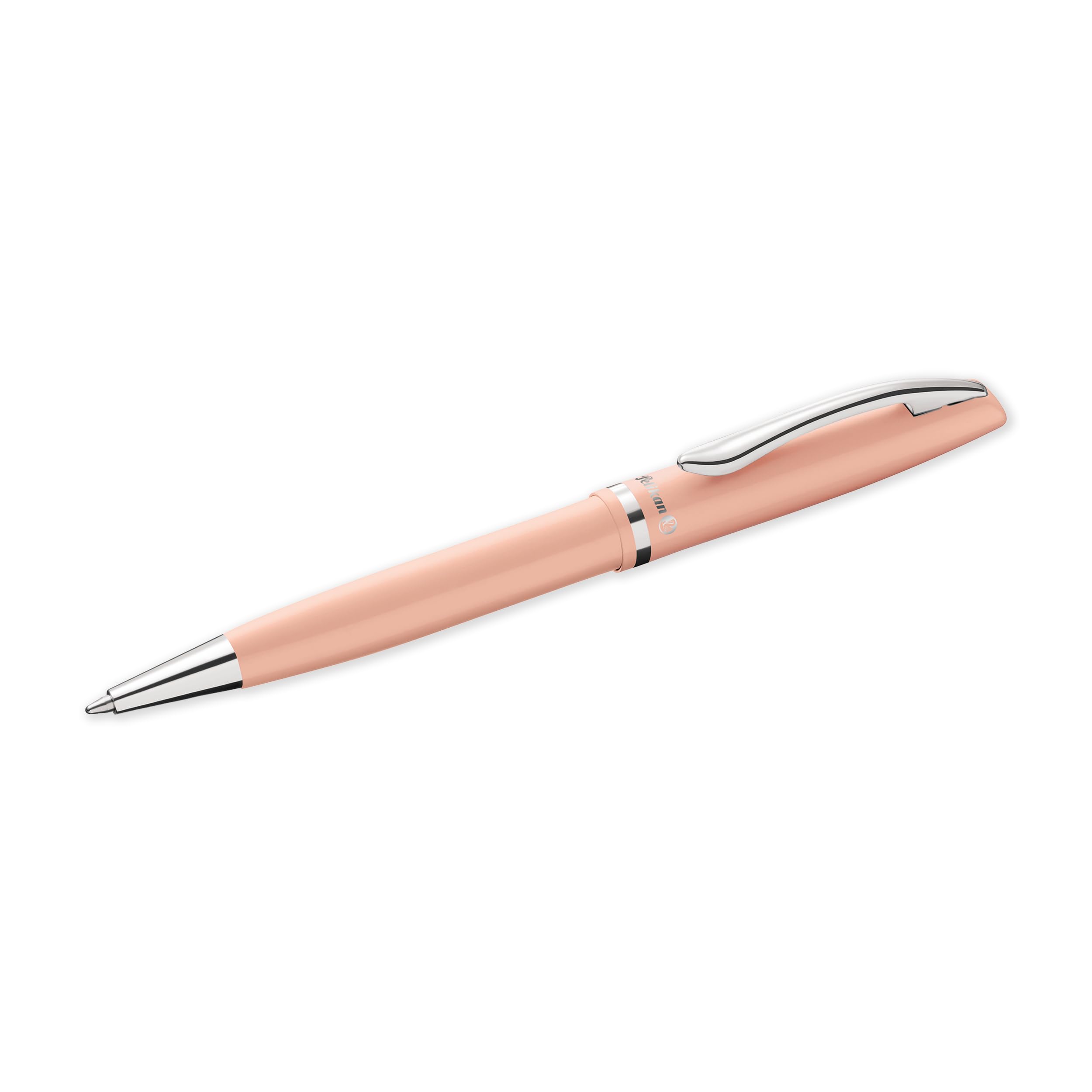 Pelikan Premium Jazz Ballpoint Pen with Blue Ink, Refillable All-Metal Twist Mechanism with Signature Beak Clip, Matte Pastel Apricot, 1 Pen