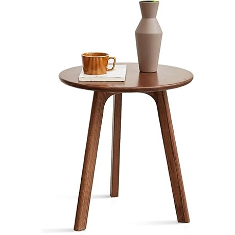 Round Side Table - 100% Solid Wood - 3 Legged Table Wood