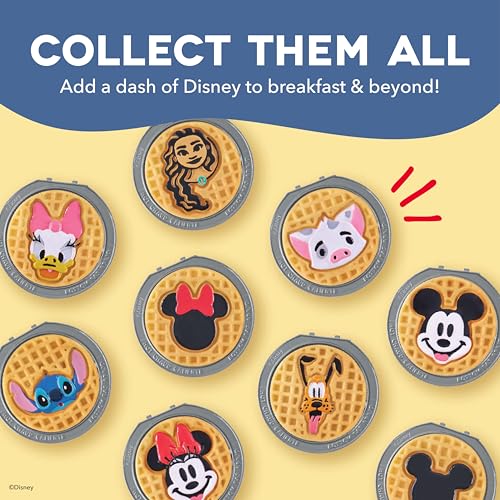 Image of Disney Dash MultiMaker Mini System Removable Plate Set - Ceramic Coating Replacement Plates for Waffle Breakfast - Waffle Maker Not Included - 4-Inch - 2-Pack - Stitch & Angel