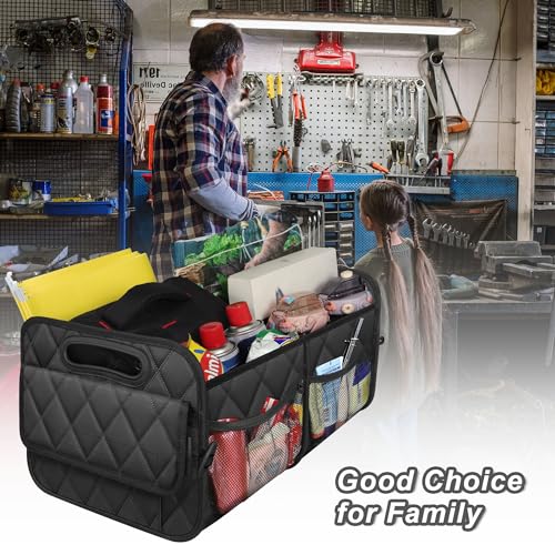 Image of Deosk Car Trunk Organizer for SUV, Car Organizers and Storage with 6 Pocket, Car Accessories for Women /Men 50LWaterproof Polyester Trunk Organizer, Black