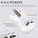 AODSK Electric Guitar with Amp Beginner Kit 39 Inch Solid Body Full Size,All Accessories,Digital Tuner,Six Strings,Four Picks,Tremolo Bar,Strap,Gig Bag,Starter kit (White-HSS)