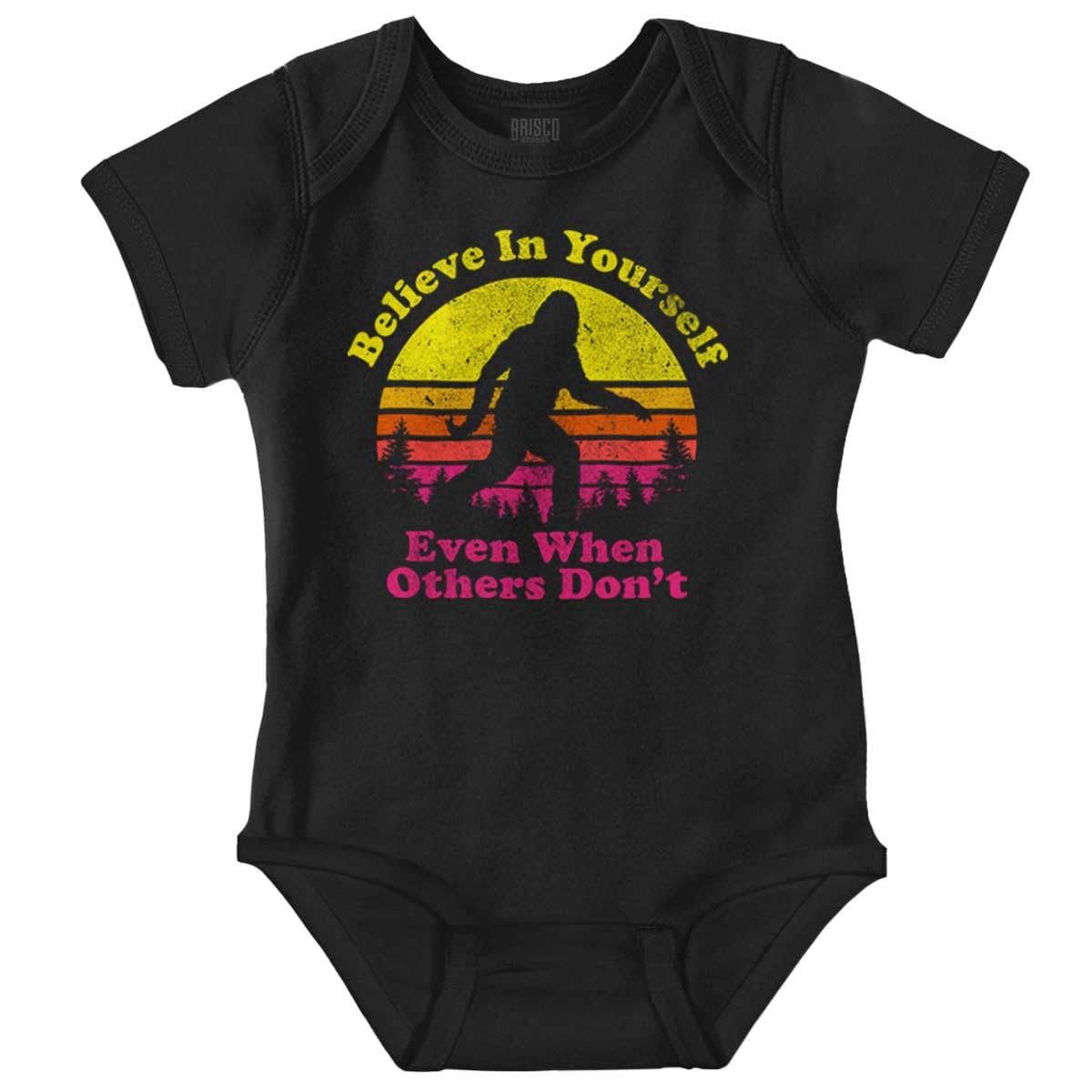 Brisco Brands Believe In Yourself Bigfoot Sasquatch Baby Romper Boys or Girls