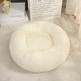 ZPXTI Cama Redonda para Perros,Cama Tipo rosquilla para Gatos (60 cm de diámetro Exterior, Blanco)