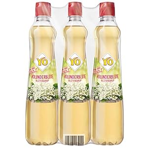 YO Sirup Holunderblüte (6 x 700 ml) – 1x Flasche ergibt bis zu 5 Liter Fertiggetränk – ohne Süßungsmittel, Farb- & Konservierungsstoffe, vegan ohne Pfand