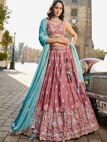 Lehenga en georgette indienne 14879 tenue de mariage chic - 2