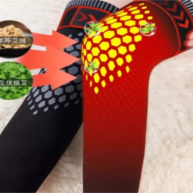 Exercise, protection Knee Pads Wormwood Heating Elderly Knee Leggings Graphene Straps Lengthened for Fitness, cycling, running, playing football