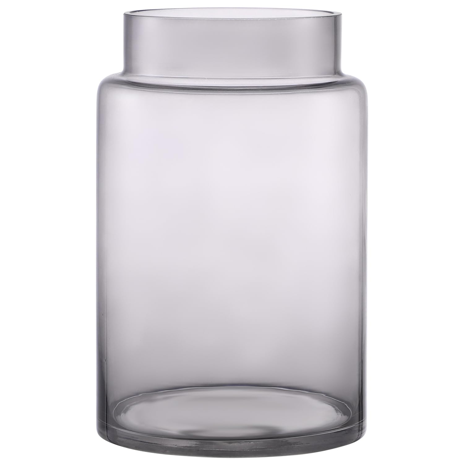 KAYLETIN Large Glass Vase, Black Flower Vases for Bouquet, Tall Glass Vase, Wide Mouth Vases for Coffee Table, Wedding, Living Room, Office Decor, Dining Table, 18 CM