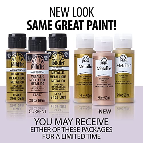 Folkart Metallic Acrylic Paint In Assorted Colors (2 Ounce), 671 Peridot #TOP1