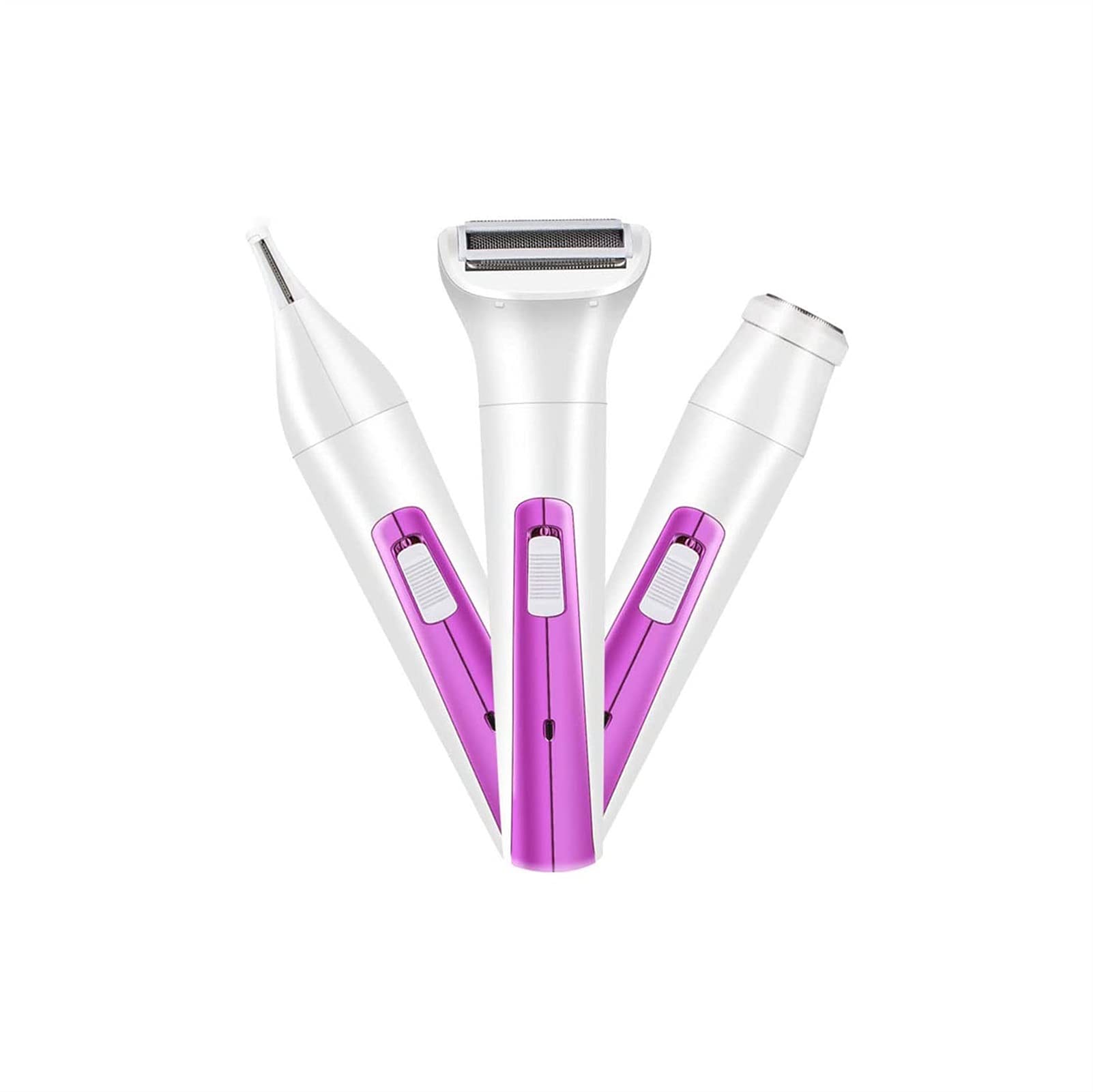 Electric Hair Remover 3-in-1 USB Rechargeable Painless Womens Hair Removal Hair Trimmer Portable Electric Epilator for Cheeks Chin