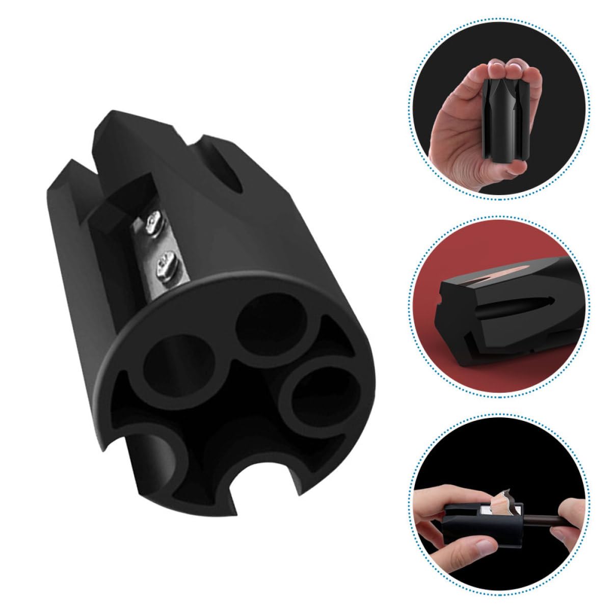 minkissy 2 Stück Augenbrauen schnitt Anspitzer für Make-up-Stifte Augenbrauen-Make-up Bleistiftschärfer machen werkzeug Make-up-Zubehör Make-up- Legierung Black