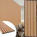 Yuzzy Wood Panels for Wall - 9 Feet Teak Wood Slat Acoustic Panels 4 PCS - Modern Sound Absorbing Wall Panels for Interior Wall Decor for Home, Office, Studio